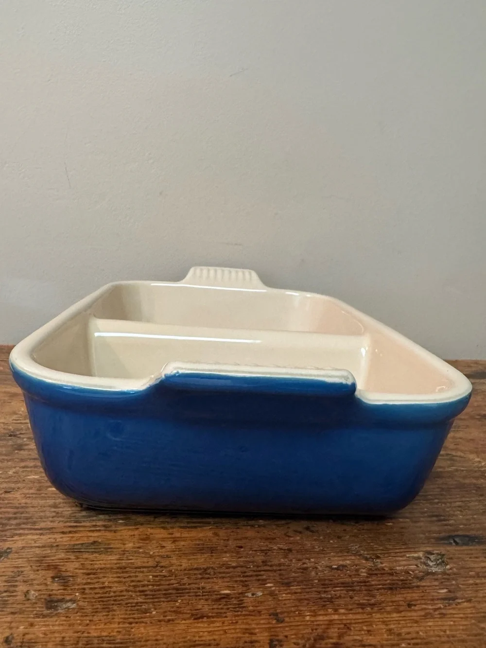 RARE! Le Creuset Heritage Divided Stoneware Baking Dish – Marseille Blue